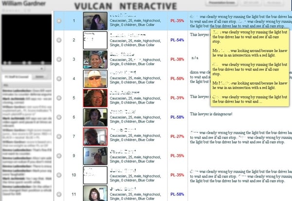 Vulcan juror feedback